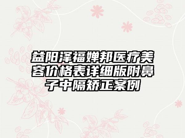 益阳泽福婵邦医疗美容价格表详细版附鼻子中隔矫正案例