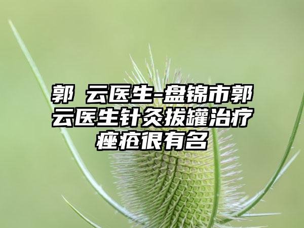 郭琇云医生-盘锦市郭琇云医生针灸拔罐治疗痤疮很有名