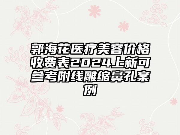 郭海花医疗美容价格收费表2024上新可参考附线雕缩鼻孔案例