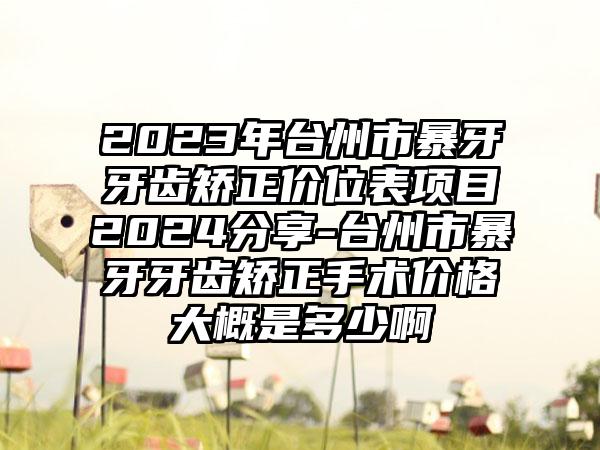 2023年台州市暴牙牙齿矫正价位表项目2024分享-台州市暴牙牙齿矫正手术价格大概是多少啊