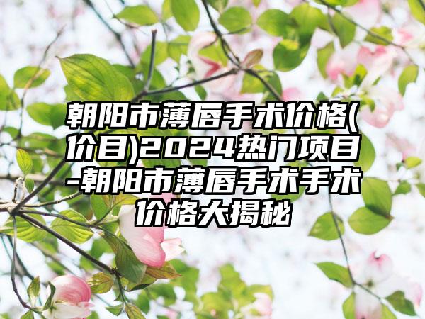 朝阳市薄唇手术价格(价目)2024热门项目-朝阳市薄唇手术手术价格大揭秘