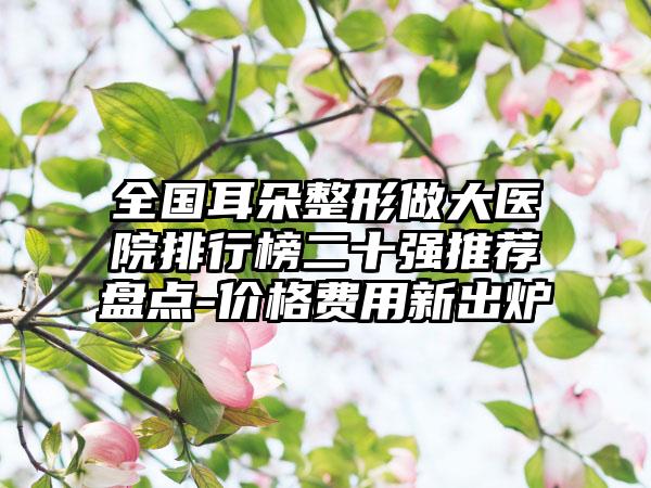 全国耳朵整形做大医院排行榜二十强推荐盘点-价格费用新出炉