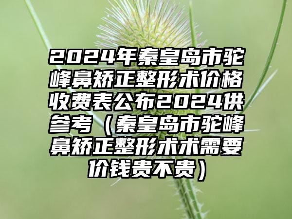 2024年秦皇岛市驼峰鼻矫正整形术价格收费表公布2024供参考（秦皇岛市驼峰鼻矫正整形术术需要价钱贵不贵）