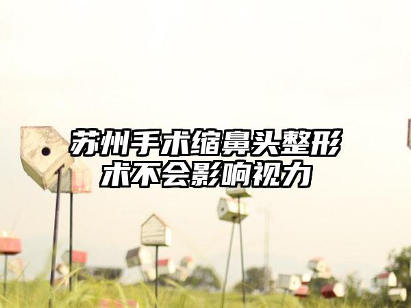 苏州手术缩鼻头整形术不会影响视力