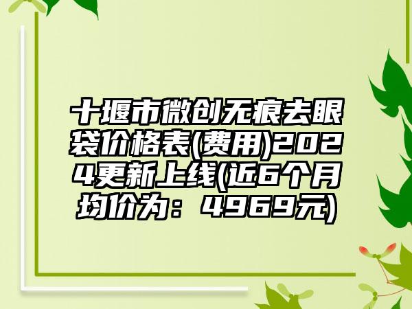 十堰市微创无痕去眼袋价格表(费用)2024更新上线(近6个月均价为：4969元)