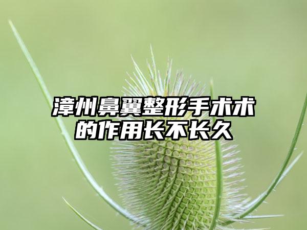 漳州鼻翼整形手术术的作用长不长久