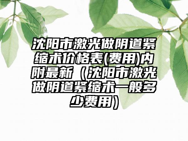 沈阳市激光做阴道紧缩术价格表(费用)内附最新（沈阳市激光做阴道紧缩术一般多少费用）