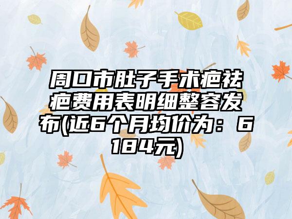 周口市肚子手术疤祛疤费用表明细整容发布(近6个月均价为：6184元)