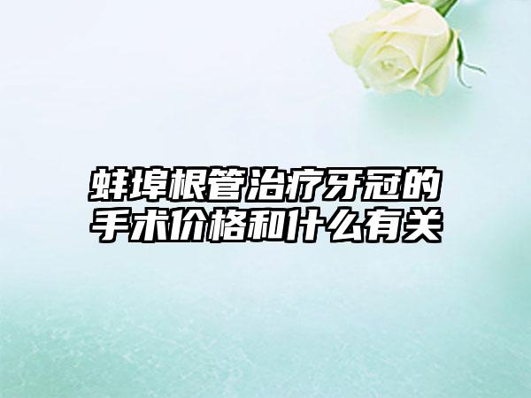 蚌埠根管治疗牙冠的手术价格和什么有关