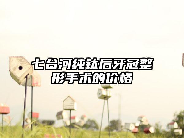 七台河纯钛后牙冠整形手术的价格