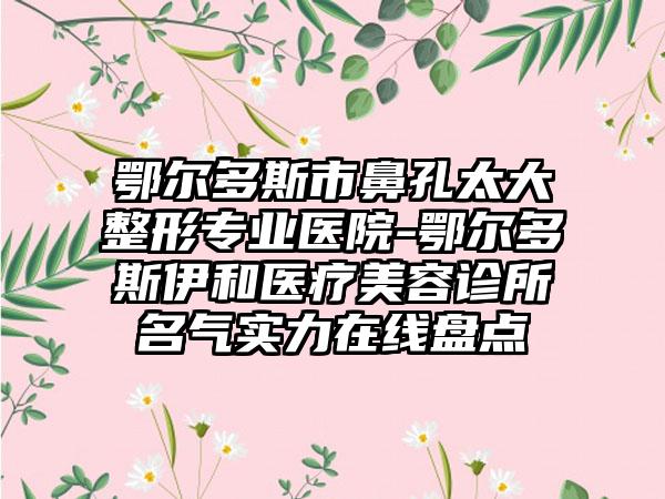 鄂尔多斯市鼻孔太大整形专业医院-鄂尔多斯伊和医疗美容诊所名气实力在线盘点