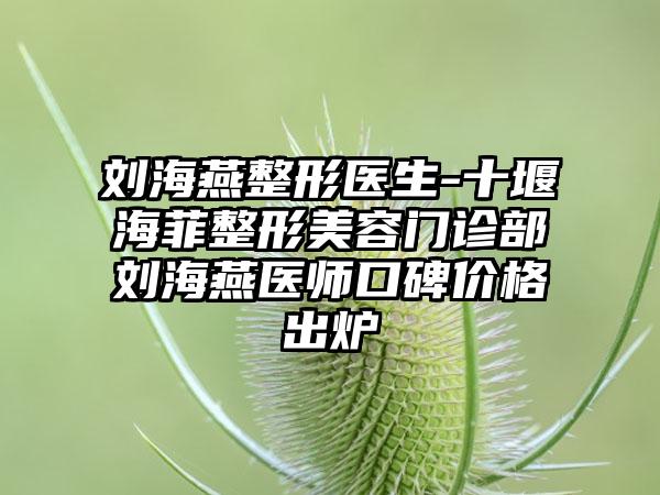 刘海燕整形医生-十堰海菲整形美容门诊部刘海燕医师口碑价格出炉