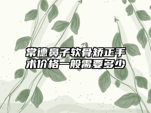 常德鼻子软骨矫正手术价格一般需要多少