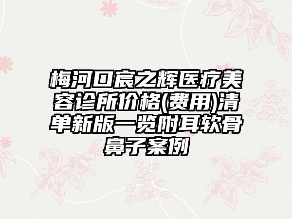 梅河口宸之辉医疗美容诊所价格(费用)清单新版一览附耳软骨鼻子案例