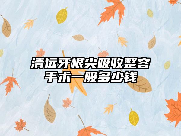 清远牙根尖吸收整容手术一般多少钱