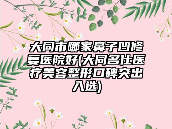 大同市哪家鼻子凹修复医院好(大同名仕医疗美容整形口碑突出入选)