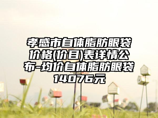 孝感市自体脂肪眼袋价格(价目)表详情公布-均价自体脂肪眼袋14076元