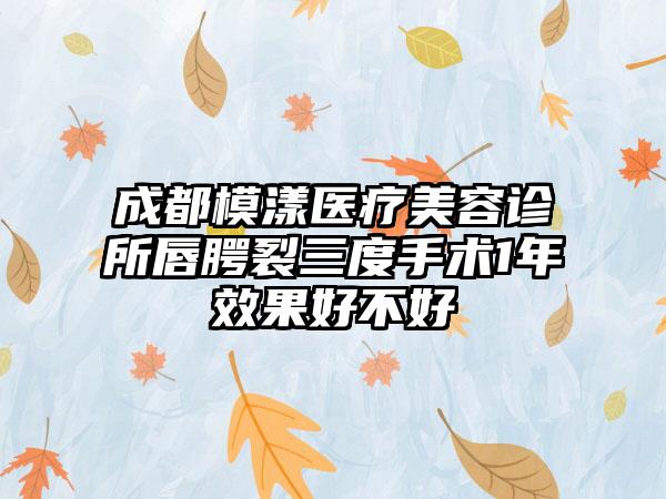 成都模漾医疗美容诊所唇腭裂三度手术1年效果好不好