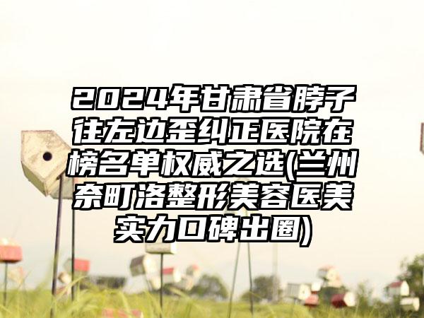 2024年甘肃省脖子往左边歪纠正医院在榜名单权威之选(兰州奈町洛整形美容医美实力口碑出圈)