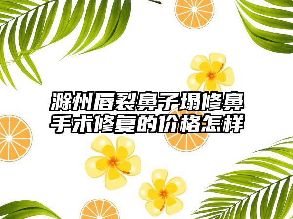 滁州唇裂鼻子塌修鼻手术修复的价格怎样