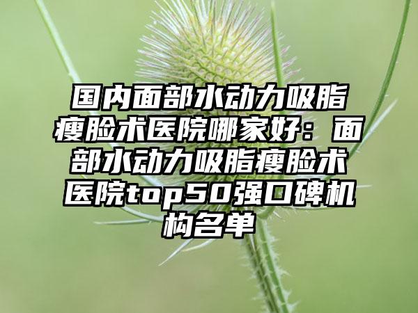 国内面部水动力吸脂瘦脸术医院哪家好：面部水动力吸脂瘦脸术医院top50强口碑机构名单