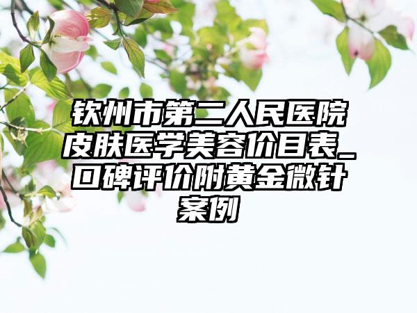 钦州市第二人民医院皮肤医学美容价目表_口碑评价附黄金微针案例