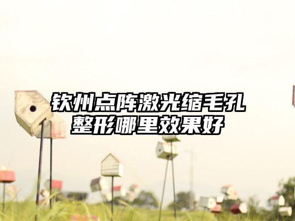 钦州点阵激光缩毛孔整形哪里效果好