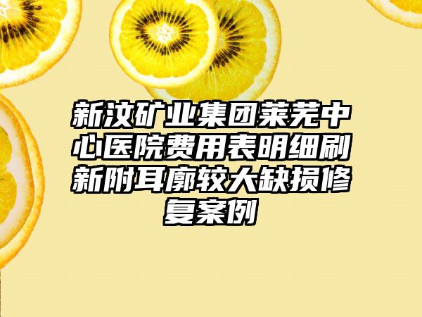 新汶矿业集团莱芜中心医院费用表明细刷新附耳廓较大缺损修复案例