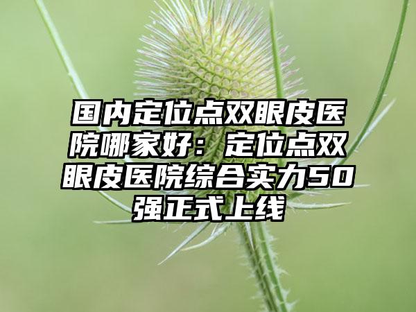 国内定位点双眼皮医院哪家好：定位点双眼皮医院综合实力50强正式上线