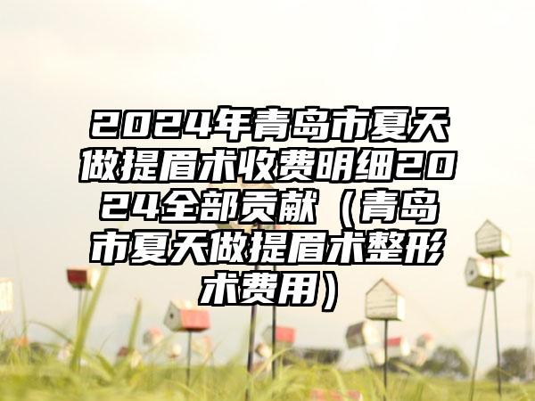 2024年青岛市夏天做提眉术收费明细2024全部贡献（青岛市夏天做提眉术整形术费用）