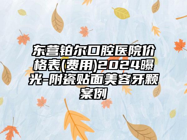 东营铂尔口腔医院价格表(费用)2024曝光-附瓷贴面美容牙颗案例