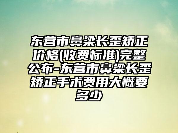 东营市鼻梁长歪矫正价格(收费标准)完整公布-东营市鼻梁长歪矫正手术费用大概要多少