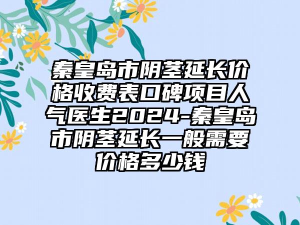 秦皇岛市阴茎延长价格收费表口碑项目人气医生2024-秦皇岛市阴茎延长一般需要价格多少钱