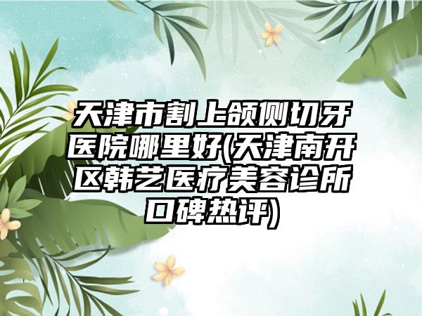 天津市割上颌侧切牙医院哪里好(天津南开区韩艺医疗美容诊所口碑热评)