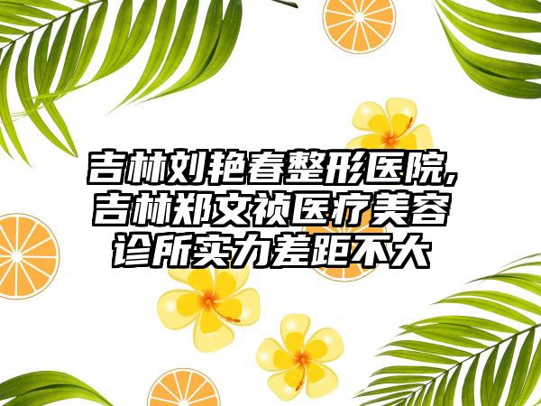 吉林刘艳春整形医院,吉林郑文祯医疗美容诊所实力差距不大