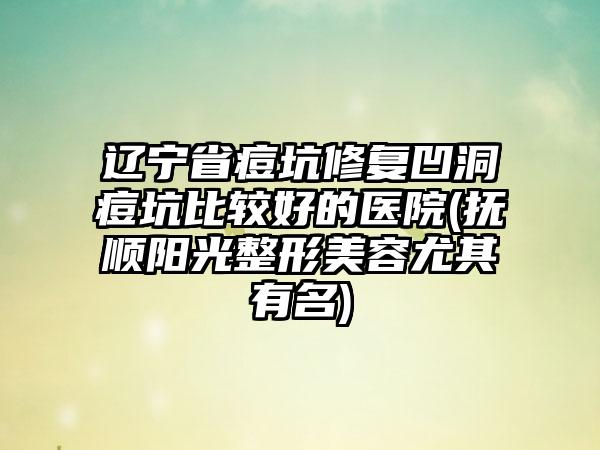 辽宁省痘坑修复凹洞痘坑比较好的医院(抚顺阳光整形美容尤其有名)