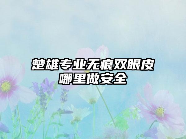 楚雄专业无痕双眼皮哪里做安全