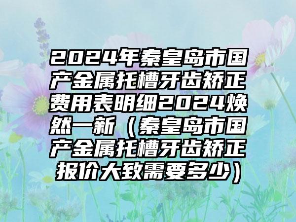 2024年秦皇岛市国产金属托槽牙齿矫正费用表明细2024焕然一新（秦皇岛市国产金属托槽牙齿矫正报价大致需要多少）