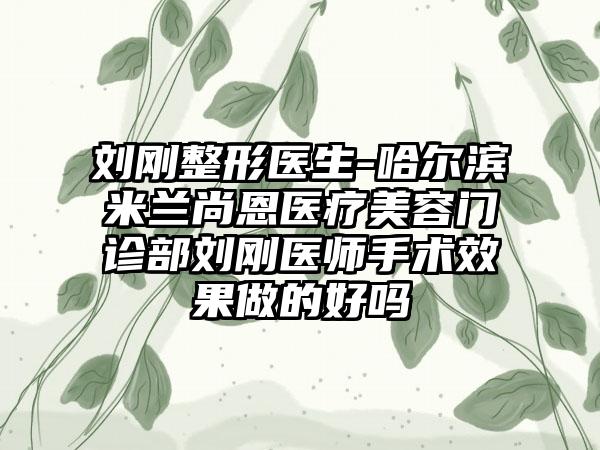 刘刚整形医生-哈尔滨米兰尚恩医疗美容门诊部刘刚医师手术效果做的好吗