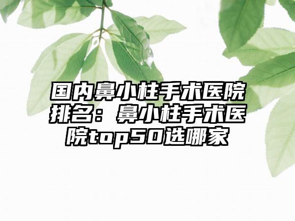 国内鼻小柱手术医院排名：鼻小柱手术医院top50选哪家