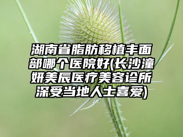 湖南省脂肪移植丰面部哪个医院好(长沙潼妍美辰医疗美容诊所深受当地人士喜爱)