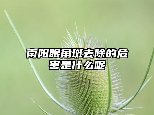 南阳眼角斑去除的危害是什么呢