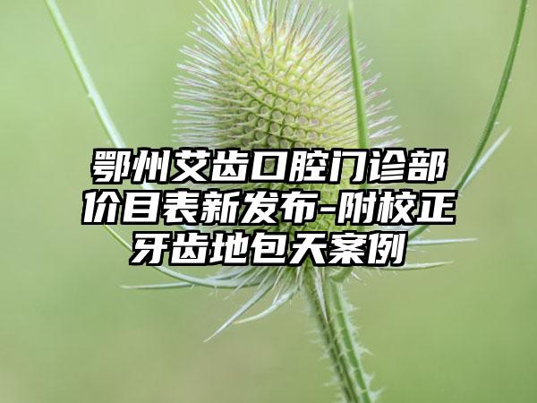 鄂州艾齿口腔门诊部价目表新发布-附校正牙齿地包天案例