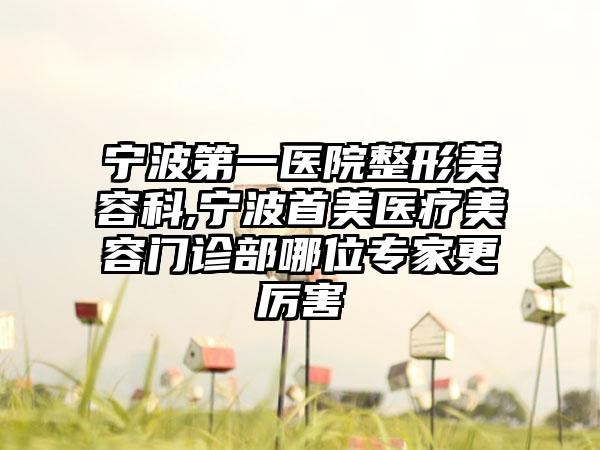 宁波第一医院整形美容科,宁波首美医疗美容门诊部哪位专家更厉害