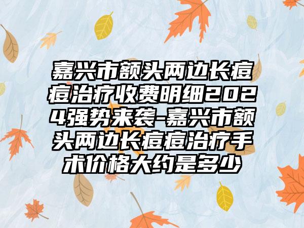 嘉兴市额头两边长痘痘治疗收费明细2024强势来袭-嘉兴市额头两边长痘痘治疗手术价格大约是多少