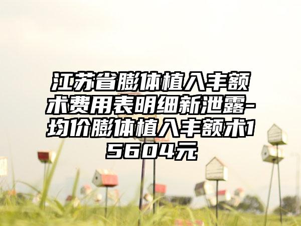 江苏省膨体植入丰额术费用表明细新泄露-均价膨体植入丰额术15604元