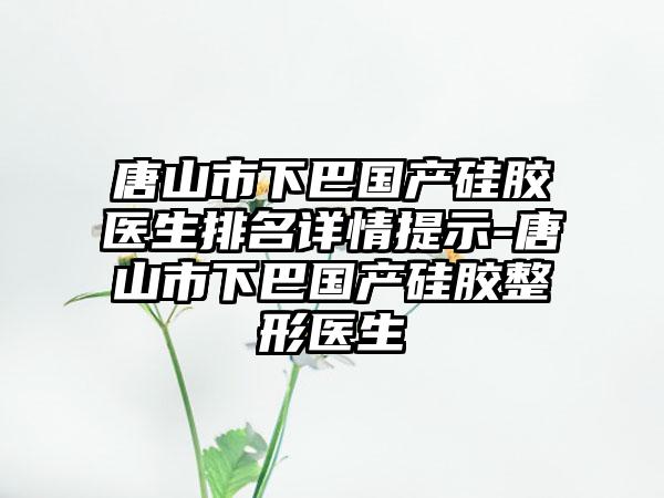 唐山市下巴国产硅胶医生排名详情提示-唐山市下巴国产硅胶整形医生