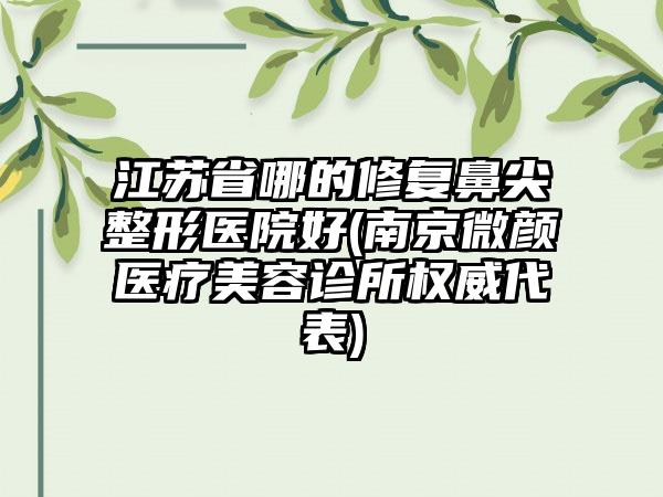 江苏省哪的修复鼻尖整形医院好(南京微颜医疗美容诊所权威代表)